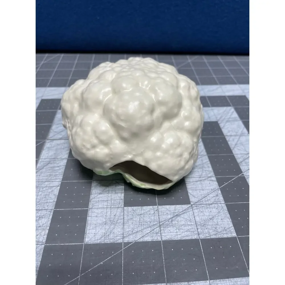 Realistic Ceramic Cauliflower Head White‎ Green Home Decor Prop Fake Staging